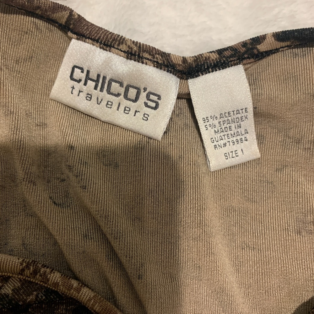 Chico's Brown Abstract Women's Blouse - Picture 3 of 9